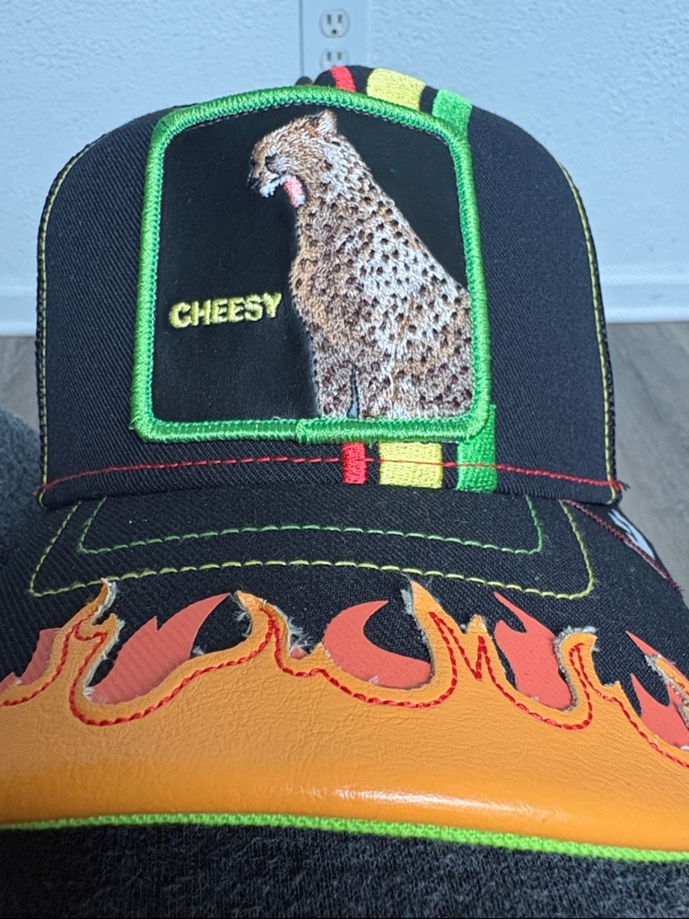 THE FARM Neon Green Baseball Cap with Contrast Trim